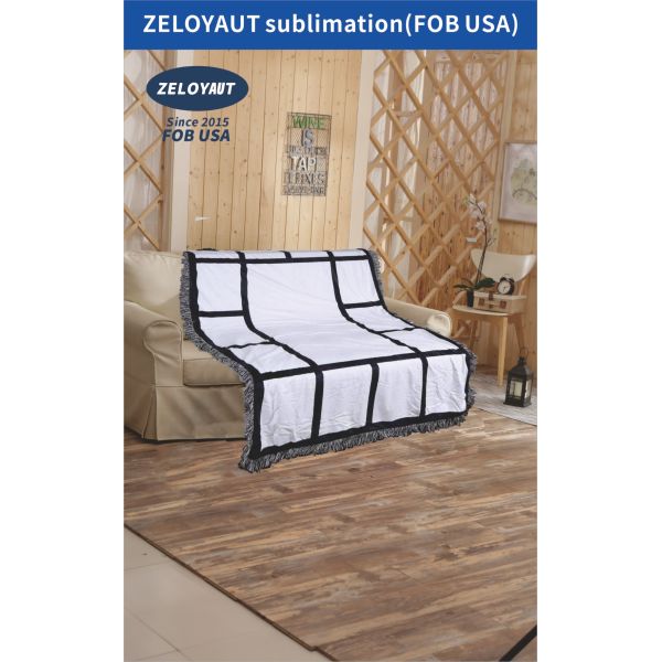 ZELOYAUT Wholesaler Sublimation Blankets,  Diy 15 Panel Throw Blanket, Custom100% Polyester Blanket for Livingroom Bedroom Study