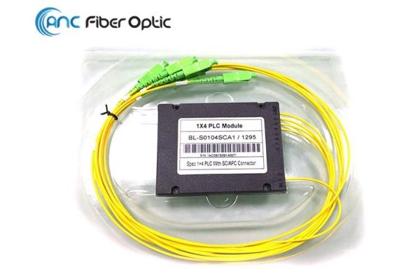 2.0mm SCAPC Fiber Optic Splitter 1x4 ABS Box 100x80x10mm For Test Equipment