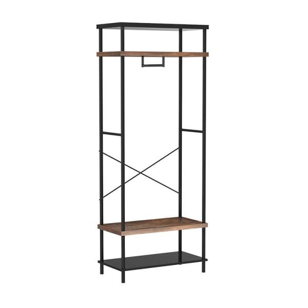 Hallway Coat Rack with Shelves, Modern Industrial Coat Stand, Entryway Coat Stand, XHCR31BB