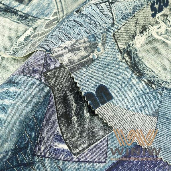 PU Faux Printed Synthetic Leather Fabric 0.5mm - 0.8mm Thickness For Pants