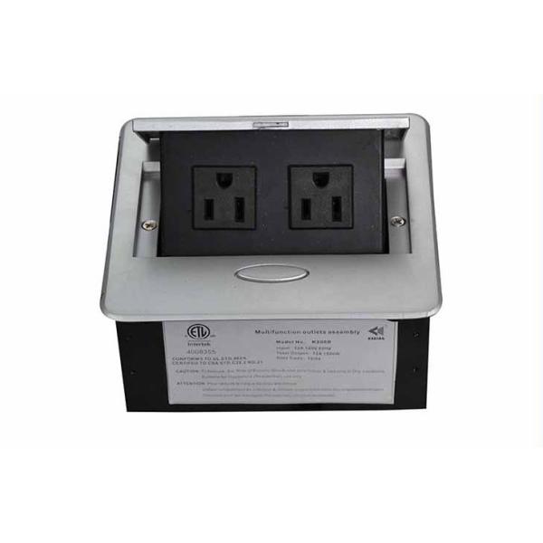 Smart Pop Up Electrical Outlet US Standard UL List 131*110*69 mm Zinc Alloy