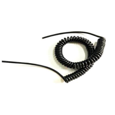 Custom Long Spiral Lanyard Black TPU Covered Spring Cord Leash