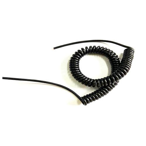 Custom Long Spiral Lanyard Black TPU Covered Spring Cord Leash