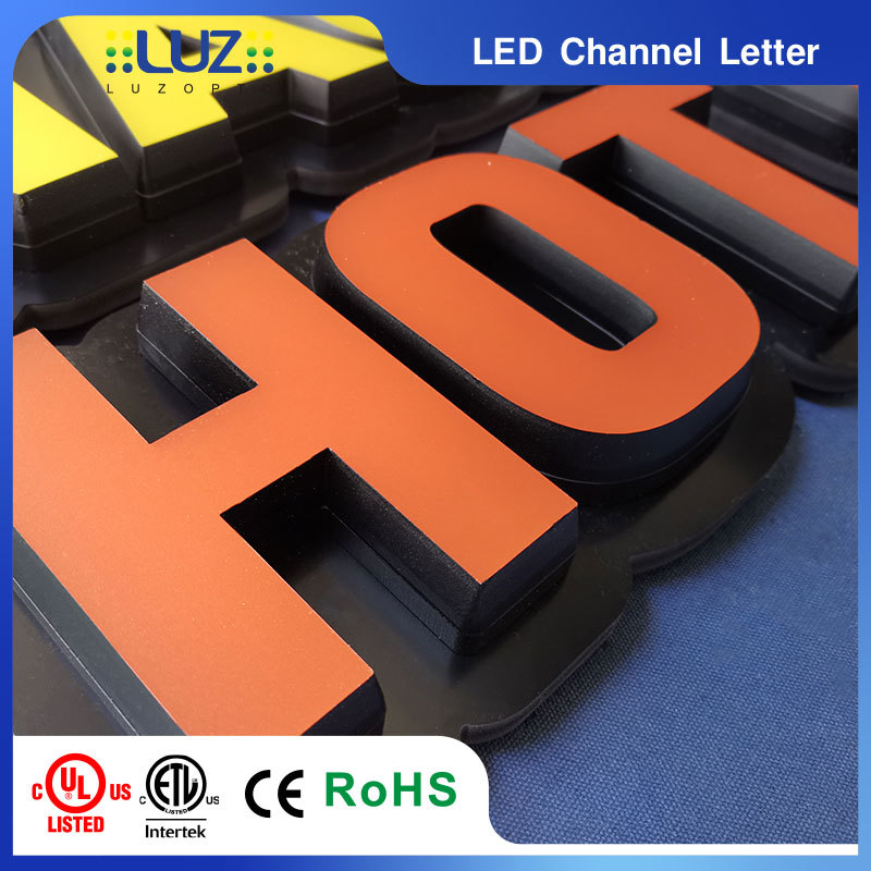 Illuminated 3D Acrylic LED Frontlit Letters for Restaurant & Retail Storefront