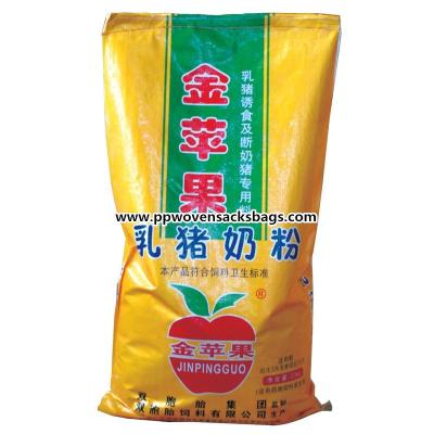 Golden Bopp Film Laminated PP Woven Animal Feed Bags 25kg ~ 50kg Custom Packing Bags