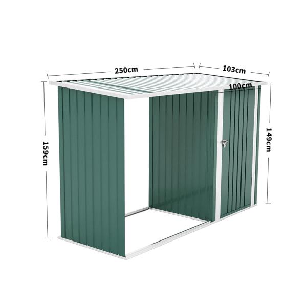 AJUNION Outdoor Firewood Log Storage Shed with Lockable Steel Protect Your Garden Tools