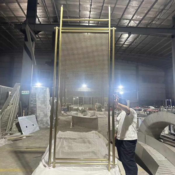 Лазерная резка в американском стиле Золотой нержавеющей стали Screen Room Partition For Home Hotel Restaurant