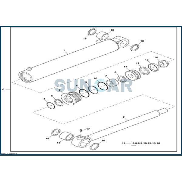 Equipo del servicio del cilindro del oscilación del auge de FYD00003973 JOHN DEERE para Excavtor 60D