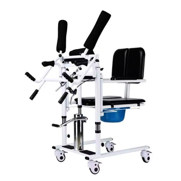 Hydraulic Transport Assist Chair Transfer Commode Wheelchair for Elderly with 180 Degree