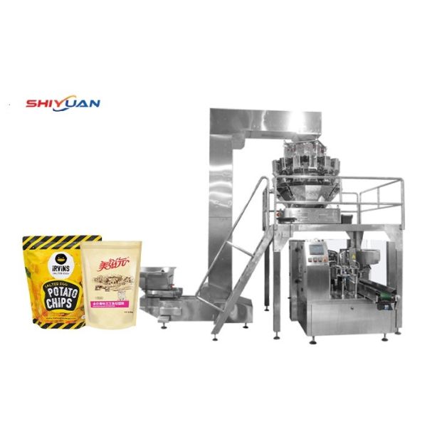6KW 380V Premade Bag Packaging Machine , Sugar Pouch Packing Machine