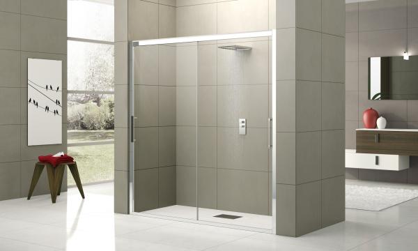 cabine de douche contemporaine，cabine de douche aux portes pivotantes
