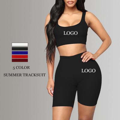 HEXIN Fashion Women's High Waisted Mini Sport Suit Running Two Piece Set for Exercise