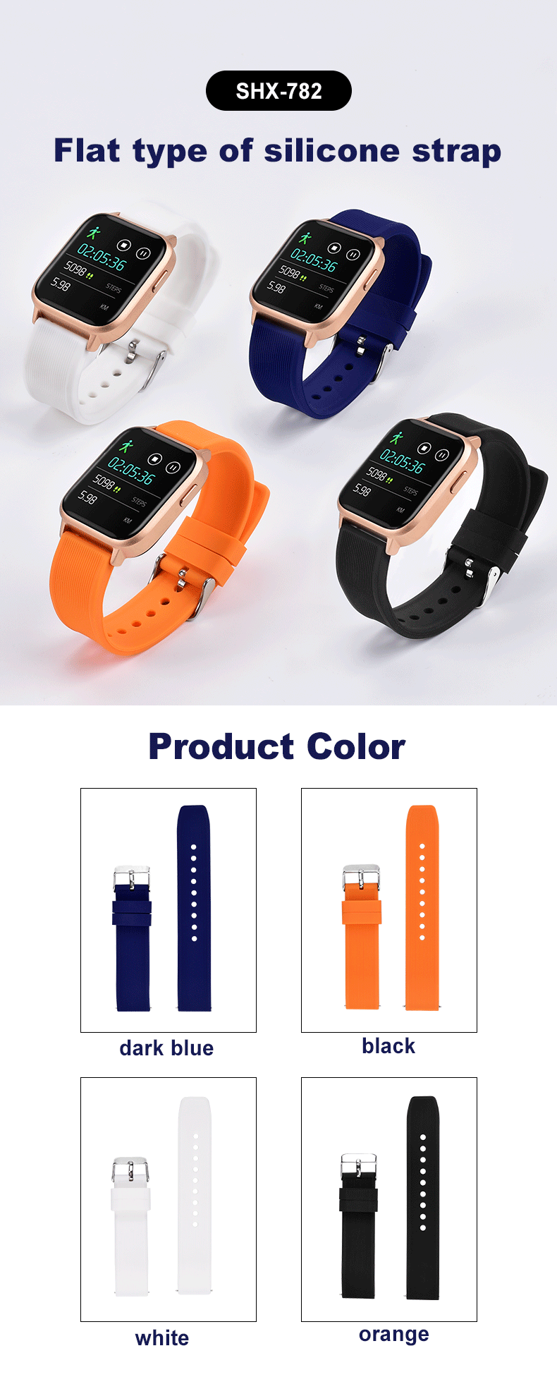Ribbed Silicone Watch Strap - 316L Stainless Steel Buckle Quick Release Adjustable Design B2B Wholesale Factory OEM Custom Logo