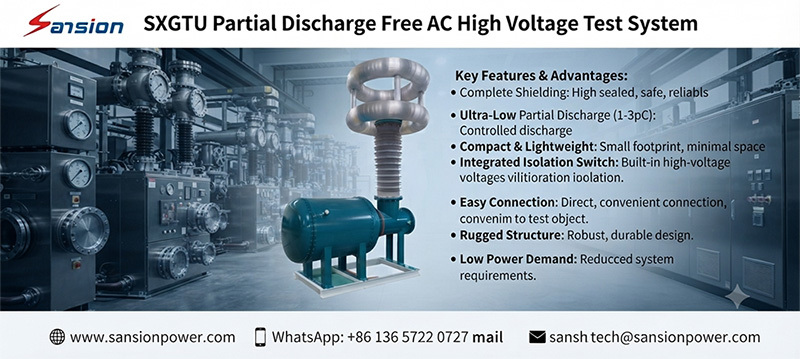 GIS Partial Discharge and AC Withstand Voltage Test System, High Voltage GIS Testing Equipment for GIL Switchgear Substation and Electrical Insulation Testing