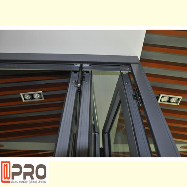 Residential Aluminum Bifold Windows With Black Or Customized Color Heat Insulating bi-fold window sliding folding window
