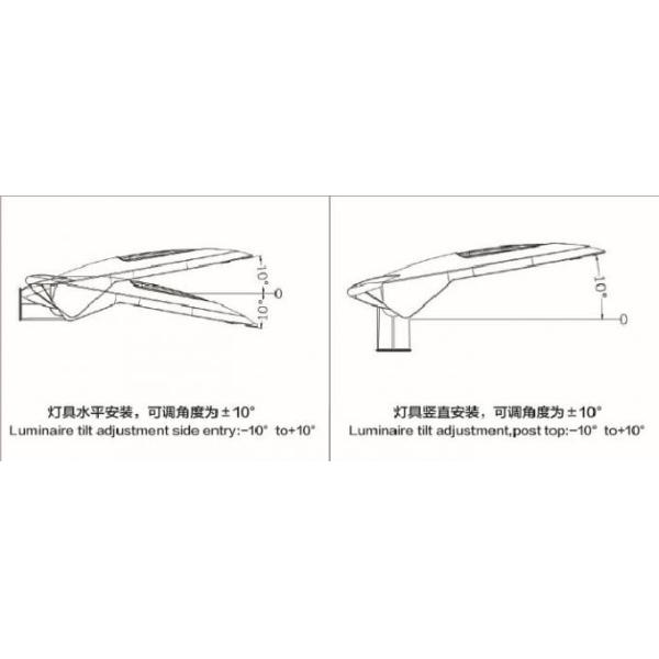 Высокий лумен 100w светодиодный уличный фонарь IP66 водонепроницаемый 6-8 м Высота IK08 Сливочное алюминиевое корпус