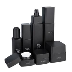 Luxury Glass Cosmetic Packaging Bottle Skincare Set Matt Black 30 мл 100 мл 125 мл 50 г.