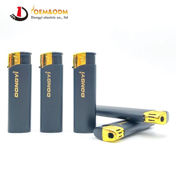 Dongyi 2025 OEM 82mm Plastic Material Refillable Lighters Cigar Smoking Electric Custom Logo Gas Cigarette Lighter