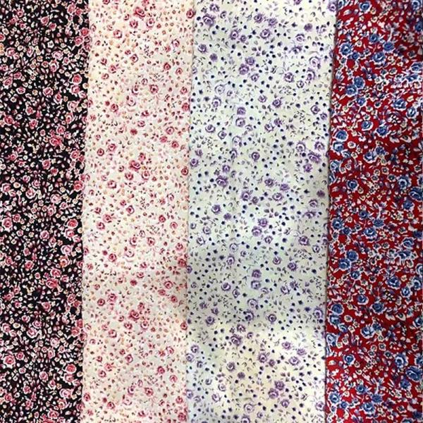 150cm Polyester Chiffon Floral Shirt Printed Woven Fabrics Abrasion Resistant