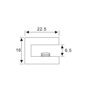 Fixed Glass Holder YS-030, Zinc Alloy,  for glass 6-8mm, finishing chrome or Satin
