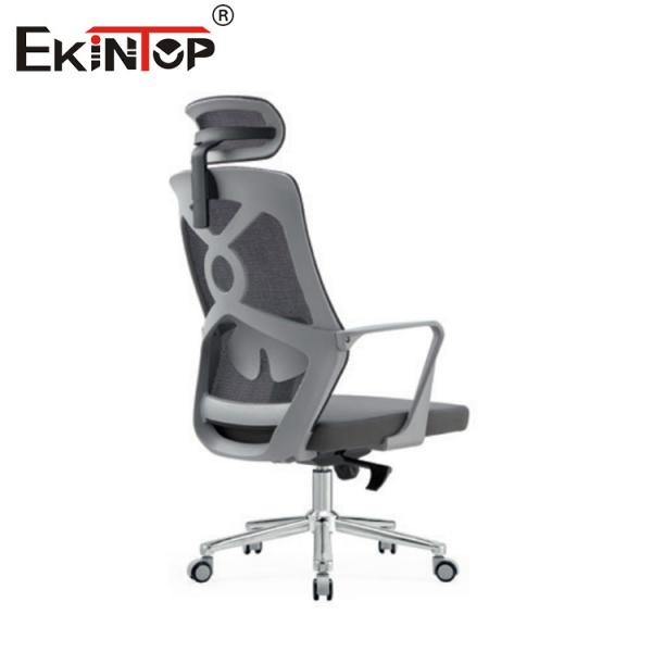 Gray High Back Ergonomic Mesh Office Chair With Headrest For Work