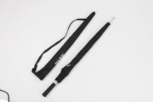 Black Automatic Promotional Golf Umbrellas With Silver Coating Plastic Handle And Carry Bag