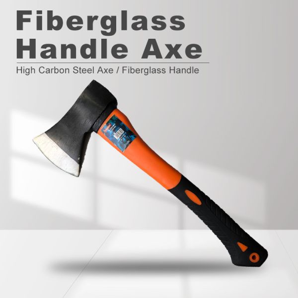 Heavy Duty Fiber Handle Axe High Carbon Steel Anti-Slip Rubber Grip 38cm Length 0.93kg Weight For Firefighting Rescue Industrial Maintenance Emergency Preparedness