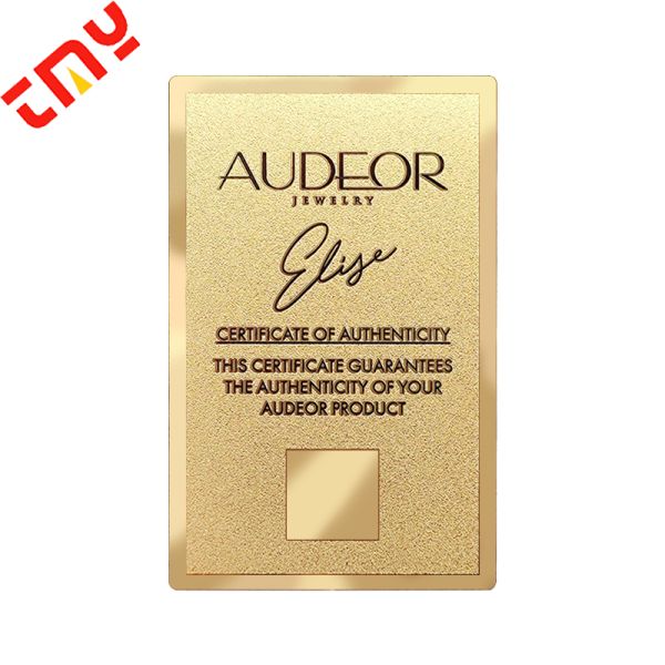 Customized Luxury Essentials Mirror Brass Finish Metal Business Name Card With Hollow Pattern