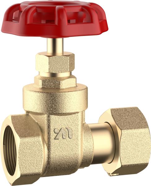 3101 Female x Flex. Female Water Meter Brass Gate Valve Sizes DN15 DN20 DN25 non-rising stem type w/ Cast-Iron Handwheel