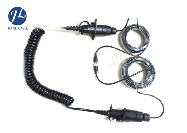 Spring Coiled Trailer Wire With 7 Pole Plastic Socket for Agricultural Vehicle Rear View System