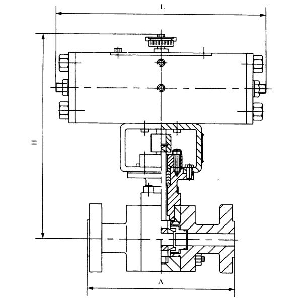 High Pressure O Type Pneumatic Ball Valve Three Piece Cast PN 16MPa