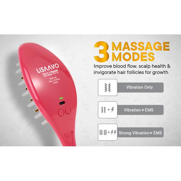 650nm Red Light Therapy Hair Brush EMS LED Hair Brush With 8 Gold Teeth