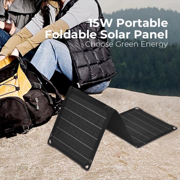 15W ETFE Solar Powered Cell Phone Charger Transportable Solar Panels