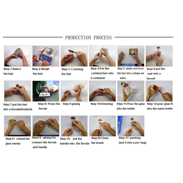 Ferrule меди щетки макияжа Vegan щетка волос щетинки одиночного синтетическая