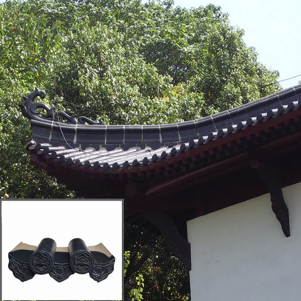 Традиционный керамический китайский черный цвет застеклил черепицы и аксессуары