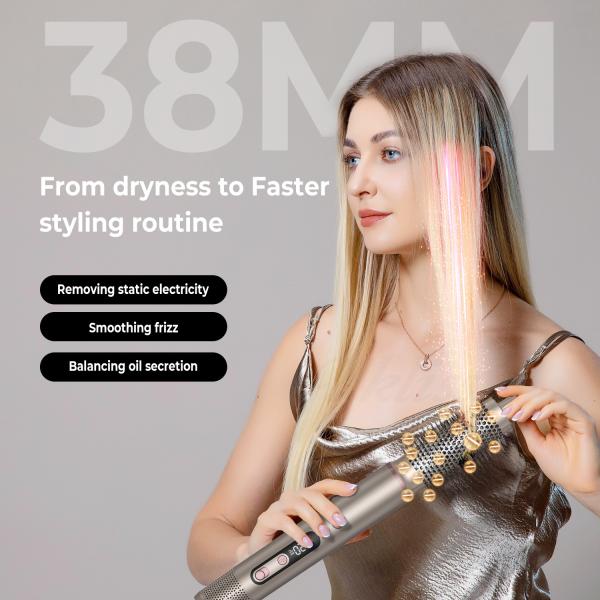 6 in 1 Professional Hot Air Styler Powerful Hair Dryer & Straightener Set Curling Volumizing Straightening