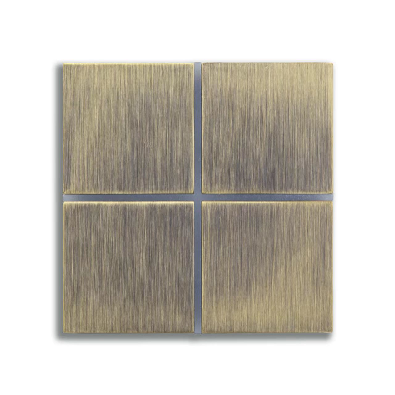 KNX/EIB 4 Gang 2-Way Smart Home System Switch Full Touch Built-in 2 Relays ETS5 Programming with Aluminum Metal Panel