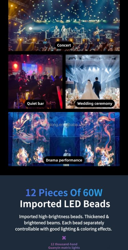 Y1260Z High Power 12x60W RGBW LED Spot Moving Head With Zoom bar with Strip Moving Head Stage Light Control for Dj Disco Live