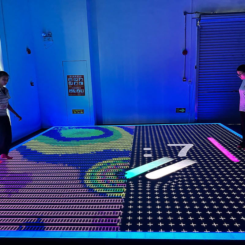 Aurora Motion Interactive LED Floor Display with Leaderboard Screen and Multiplayer Game Modes for Customized Arcade Solutions
