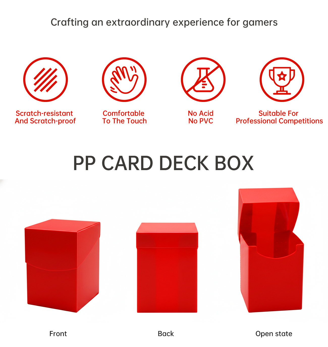 Customizable Magic  YuGiOh Deck Box Archival Grade PP 100 Card Crush Resistant Brandable