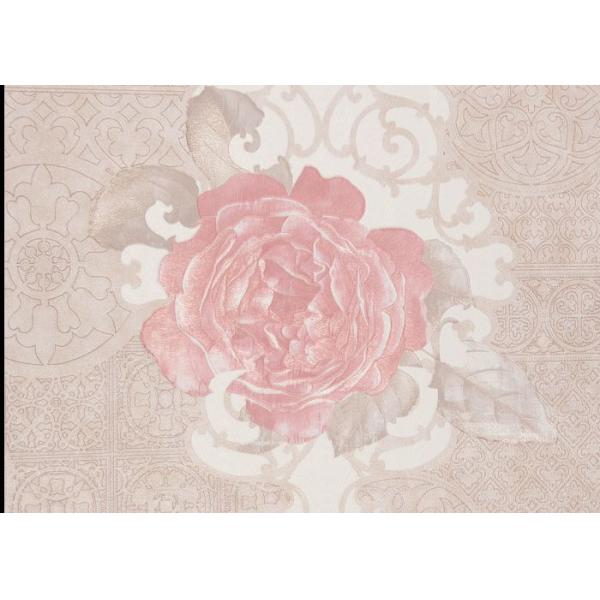 Waterproof Apricot Rustic Style House Decoration Wallpaper with Floral Pattern