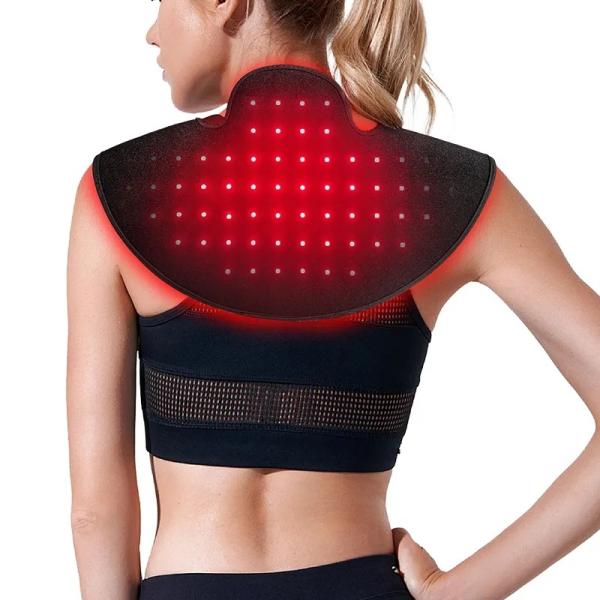 Near Infrared Shoulder Pain Relief Device – Red Light Therapy Pad with Vibration, 660nm & 850nm for Muscle Relaxation & Recovery