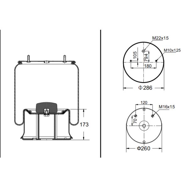 Air spring suspension kit  Firestone W01-M58-6361 for 91619011 truck spare parts suspension system Good Year 1R14-706