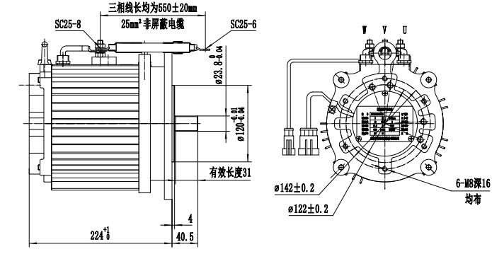 Low-Maintenance 3kW AC motor for Low Speed Passenger Vehicle