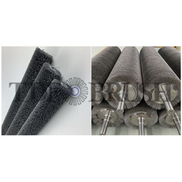 Abrasive Filament Brush Roller Gray Nylon SiC For Metal Deburring And Polishing