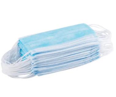 Antibacterial 3 Ply Disposable Face Mask Anti Dust With Adjustable Nose Clip