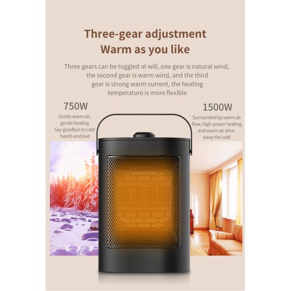 PTC Ceramic Element 900W Mini 3S Fast Heating Electric Heater Fan for Cold Winter