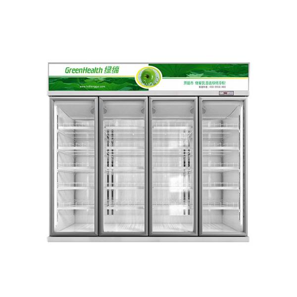 Four Glass Door Combination Freezer Cooler For Beverage Display