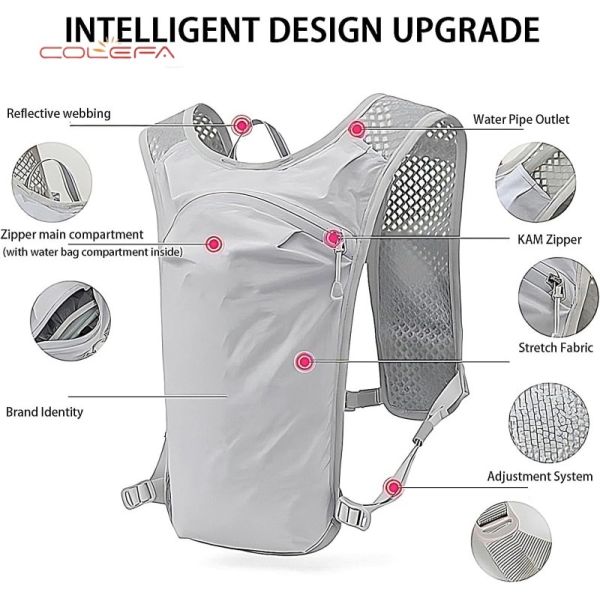 Customized Cycling Running Hiking Nylon Backpack Breathable Bicycle Trail Running Marathon Hydration Pack Sports Vest Bags with LOGO