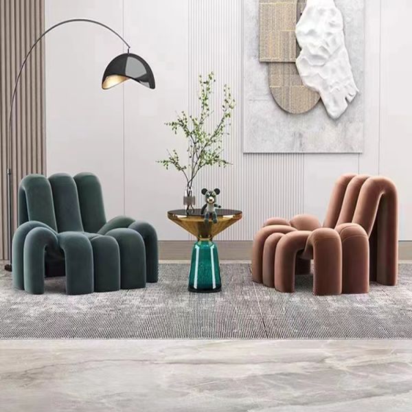 Leather Wood Metal Mid Century Modern Danish Lounge Chaise Velvet Living Room Chairs MOYI Cafe Bedroom Accent Furniture